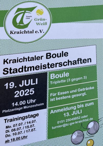 Boule Stadtmeisterschaften Kraichtal Flyer
